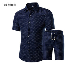 Load image into Gallery viewer, YASUGUOJI New Summer 2019 Fashion Floral Print Two Piece Suit Pant Slim Fit Short Sleeve Shirt with Shorts 2 Piece Men Sets