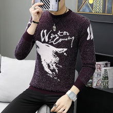 Load image into Gallery viewer, 2020 Spring Korean Fashion Sweater Men Female Sika Deer Pattern Casual Knitted Pullover Slim Fit Christmas Gift Male Pull Sweter