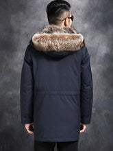 Load image into Gallery viewer, Winter Jacket Natural Fur Coat Real Raccoon Fur Collar Parka Men Real Rabbit Fur Liner Jacket Men Overcoat L17-1312MY763