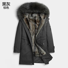 Load image into Gallery viewer, Parka Homme Winter Jacket Men Natural Mink Fur Liner Coat Mens Raccoon Fur Collar Parkas Plus Size JLK1819-1807 MY1382