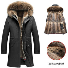 Load image into Gallery viewer, Real Fur Parka Coat Winter Jacket Mens Mink Fur Liner Raccoon Fur Collar Plus Size Parkas Mink Jacket 78-H18-907 YY327