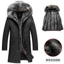 Load image into Gallery viewer, Real Fur Parka Coat Winter Jacket Mens Mink Fur Liner Raccoon Fur Collar Plus Size Parkas Mink Jacket 78-H18-907 YY327
