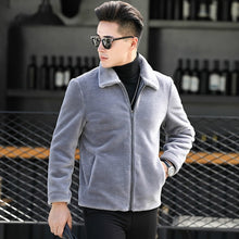 Load image into Gallery viewer, Wool Coat Sheep Shearing Real Fur Men Autumn Winter Jacket Men Short Luxury Coat Men Overcoat Erkek Mont L18-2907 KJ1401