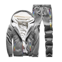 Load image into Gallery viewer, Winter Tracksuits Men Set Casual Thicken Fleece Warm Hooded Jacket Pants Spring Sweatshirt Sportswear Coats Hoodie Track Suits