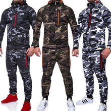 Load image into Gallery viewer, ZOGAA Men Sets Track Suit 2019 Camouflage Jacket Camo Print Tracksuit Matching Sportswear Hoodie Coat Pants Sweatsuit Military
