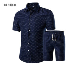 Load image into Gallery viewer, YASUGUOJI New Summer 2019 Fashion Floral Print Two Piece Suit Pant Slim Fit Short Sleeve Shirt with Shorts 2 Piece Men Sets
