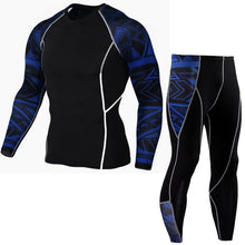 Load image into Gallery viewer, Men&#39;s Thermal Underwear Set Long Sleeve Fitness Tights Sportswear Compression Elastic Track and Field Running Wear Men&#39;s suit
