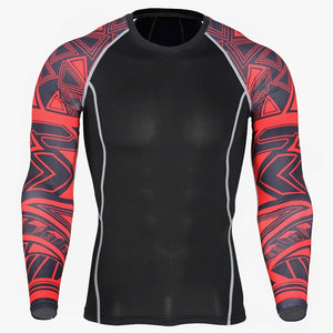 Men's Thermal Underwear Set Long Sleeve Fitness Tights Sportswear Compression Elastic Track and Field Running Wear Men's suit