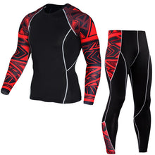 Load image into Gallery viewer, Men&#39;s Thermal Underwear Set Long Sleeve Fitness Tights Sportswear Compression Elastic Track and Field Running Wear Men&#39;s suit
