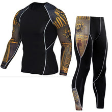 Load image into Gallery viewer, Men&#39;s Thermal Underwear Set Long Sleeve Fitness Tights Sportswear Compression Elastic Track and Field Running Wear Men&#39;s suit
