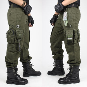 CARGO PANTS Overalls Male Mens Army Clothing TACTICAL PANTS MILITARY Work Wear Many Pocket Combat Army Style Straight Trousers