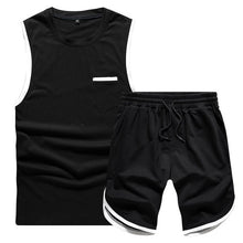 Load image into Gallery viewer, Summer Vest Set Men Sleeveless T Shirts Tracksuits Two Piece Tops + Shorts Suit Sportswear Set Mens Short Sets Male Tracksuit
