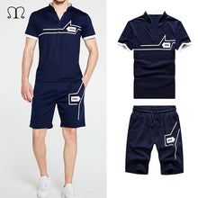 Load image into Gallery viewer, Tracksuit Mens Jogger Sets Fashion Brand Casual Sweat Suits Men 2 Pieces Tee Shirts Top+Shorts Sportwear Male Shorts Sets Summer
