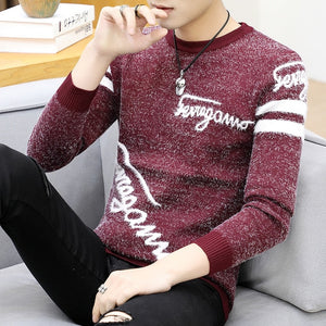 2020 Spring Korean Fashion Sweater Men Female Sika Deer Pattern Casual Knitted Pullover Slim Fit Christmas Gift Male Pull Sweter