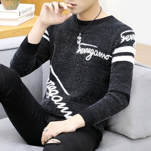 2020 Spring Korean Fashion Sweater Men Female Sika Deer Pattern Casual Knitted Pullover Slim Fit Christmas Gift Male Pull Sweter