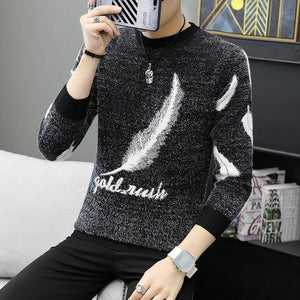 2020 Spring Korean Fashion Sweater Men Female Sika Deer Pattern Casual Knitted Pullover Slim Fit Christmas Gift Male Pull Sweter