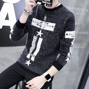 2020 Spring Korean Fashion Sweater Men Female Sika Deer Pattern Casual Knitted Pullover Slim Fit Christmas Gift Male Pull Sweter