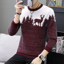 Load image into Gallery viewer, 2020 Spring Korean Fashion Sweater Men Female Sika Deer Pattern Casual Knitted Pullover Slim Fit Christmas Gift Male Pull Sweter
