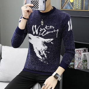 2020 Spring Korean Fashion Sweater Men Female Sika Deer Pattern Casual Knitted Pullover Slim Fit Christmas Gift Male Pull Sweter