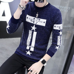 2020 Spring Korean Fashion Sweater Men Female Sika Deer Pattern Casual Knitted Pullover Slim Fit Christmas Gift Male Pull Sweter