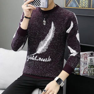 2020 Spring Korean Fashion Sweater Men Female Sika Deer Pattern Casual Knitted Pullover Slim Fit Christmas Gift Male Pull Sweter