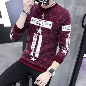 2020 Spring Korean Fashion Sweater Men Female Sika Deer Pattern Casual Knitted Pullover Slim Fit Christmas Gift Male Pull Sweter