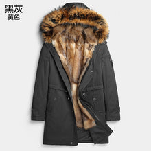 Load image into Gallery viewer, Parka Homme Winter Jacket Men Natural Mink Fur Liner Coat Mens Raccoon Fur Collar Parkas Plus Size JLK1819-1807 MY1382
