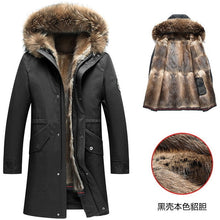 Load image into Gallery viewer, Real Fur Parka Coat Winter Jacket Mens Mink Fur Liner Raccoon Fur Collar Plus Size Parkas Mink Jacket 78-H18-907 YY327
