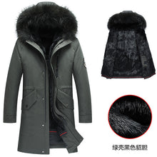 Load image into Gallery viewer, Real Fur Parka Coat Winter Jacket Mens Mink Fur Liner Raccoon Fur Collar Plus Size Parkas Mink Jacket 78-H18-907 YY327
