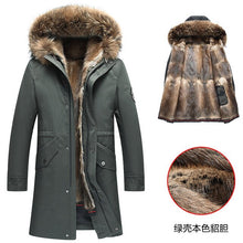 Load image into Gallery viewer, Real Fur Parka Coat Winter Jacket Mens Mink Fur Liner Raccoon Fur Collar Plus Size Parkas Mink Jacket 78-H18-907 YY327
