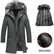 Load image into Gallery viewer, Real Fur Parka Coat Winter Jacket Mens Mink Fur Liner Raccoon Fur Collar Plus Size Parkas Mink Jacket 78-H18-907 YY327
