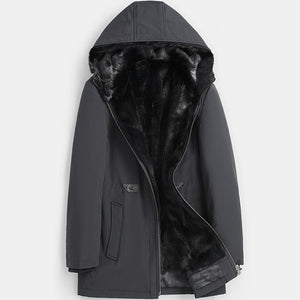 Real Fur Coat Men Parka Natural Mink Fur Liner Winter Jacket Long Thick Luxury Mens Mink Coat Parkas 2020 KD99616 KJ3447