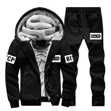 Load image into Gallery viewer, Winter Tracksuits Men Set Casual Thicken Fleece Warm Hooded Jacket Pants Spring Sweatshirt Sportswear Coats Hoodie Track Suits
