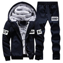 Load image into Gallery viewer, Winter Tracksuits Men Set Casual Thicken Fleece Warm Hooded Jacket Pants Spring Sweatshirt Sportswear Coats Hoodie Track Suits
