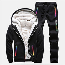 Load image into Gallery viewer, Winter Tracksuits Men Set Casual Thicken Fleece Warm Hooded Jacket Pants Spring Sweatshirt Sportswear Coats Hoodie Track Suits
