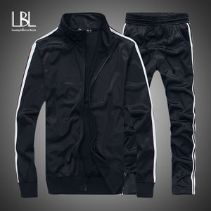 Men's Fashion Tracksuit Casual Sportsuit Men Hoodies/Sweatshirts Sportswear Zipper Coat+Pant Tracksuit Men Set Brand Clothing